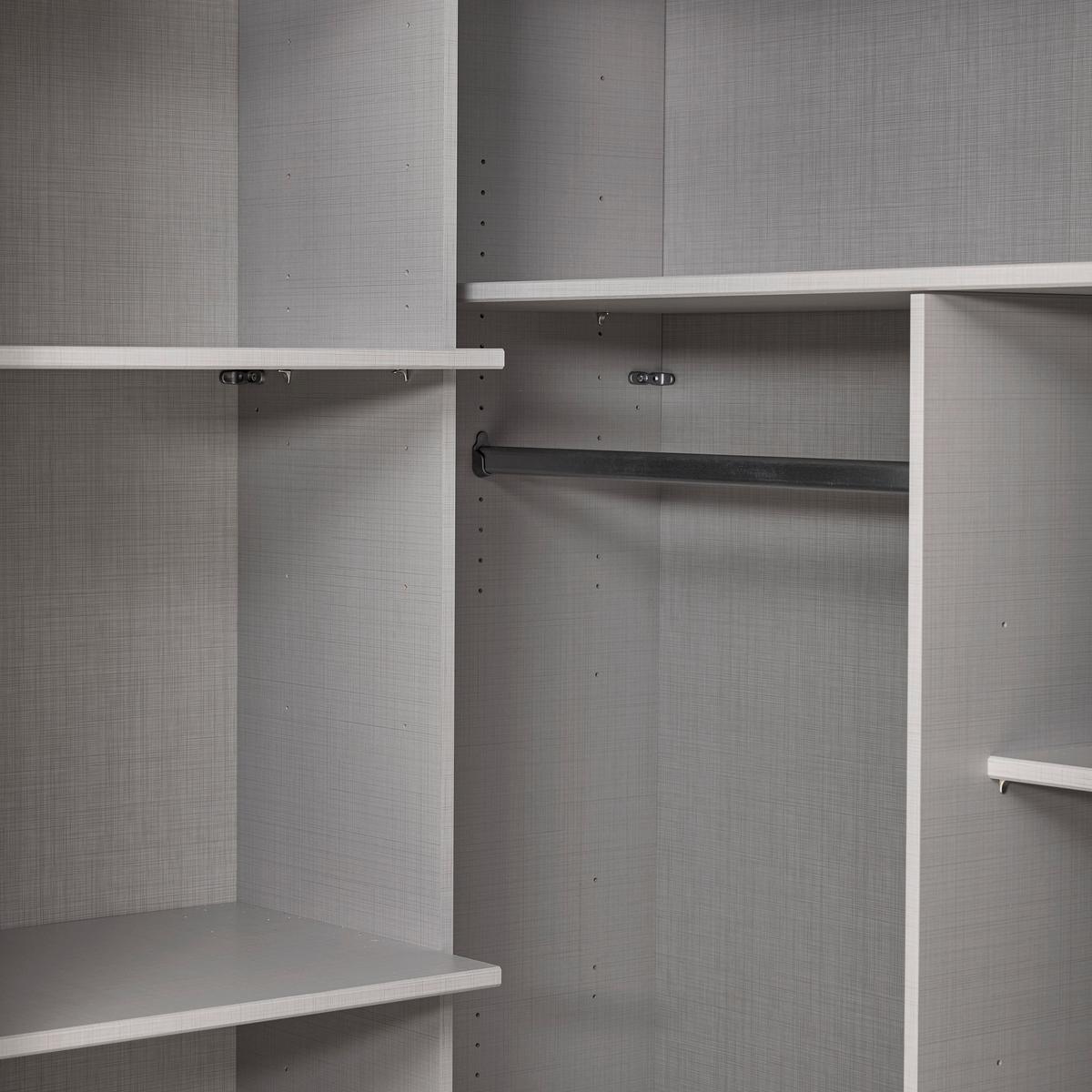 Šatní skříň NEW YORK - šedá/černá, Konvenční, kov/kompozitní dřevo (120/236/120cm)