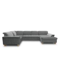 Wohnlandschaft Franzi Mit Schlaffunktion Dunkelgrau - Eichefarben/Dunkelgrau, KONVENTIONELL, Textil (214/352/170cm) - MID.YOU