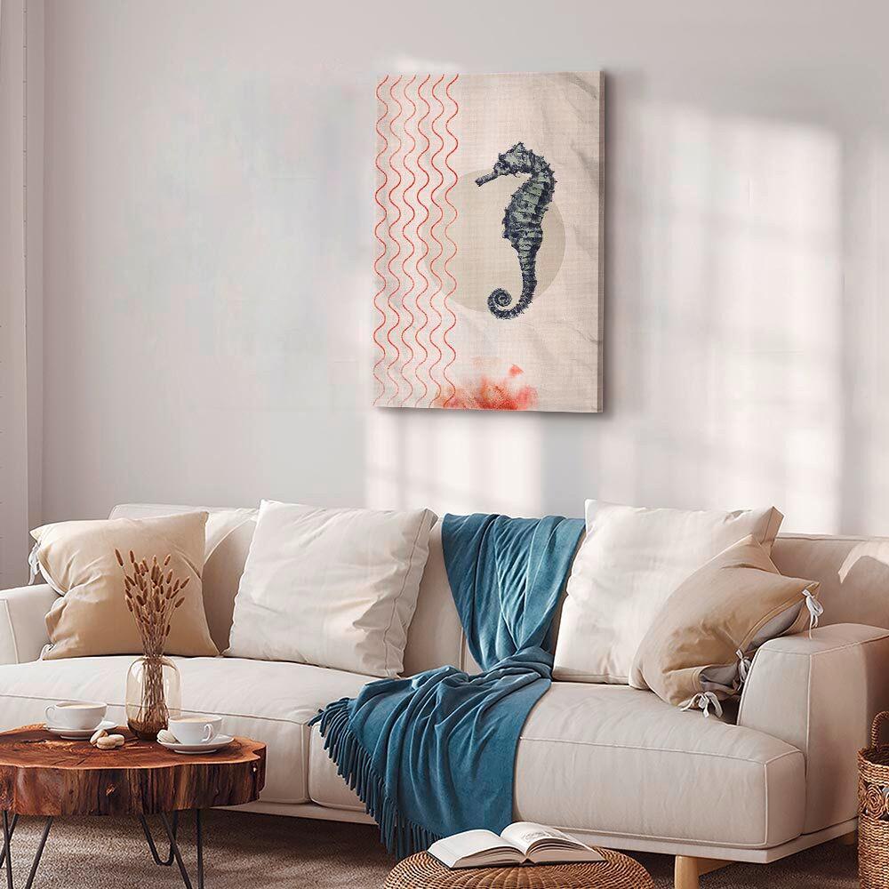 Leinwandbild Blau Beige B: 40 Cm - Blau/Beige, Basics, Holzwerkstoff/Textil (40/60/1.2cm) - artgeist