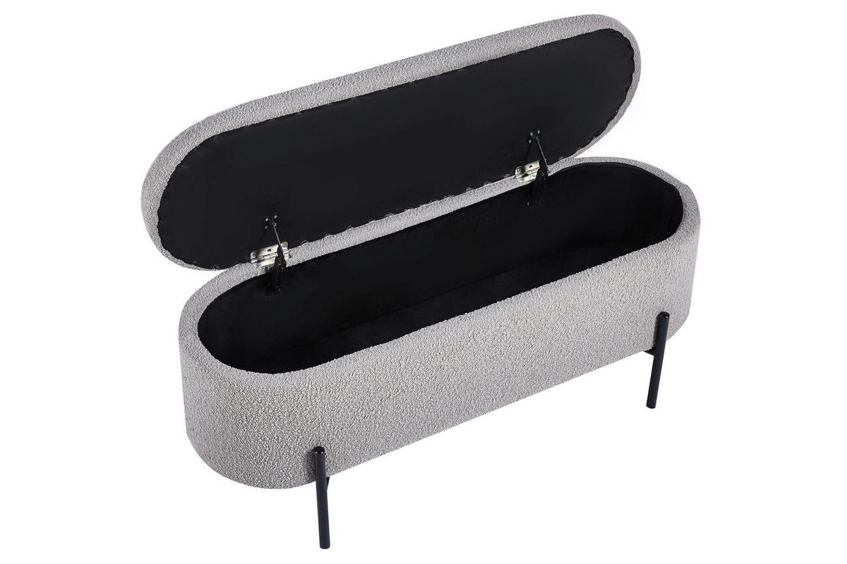 Hockerbank Taupe B: 110 Cm - Taupe/Schwarz, MODERN, Textil (110/44/40cm) - Livetastic