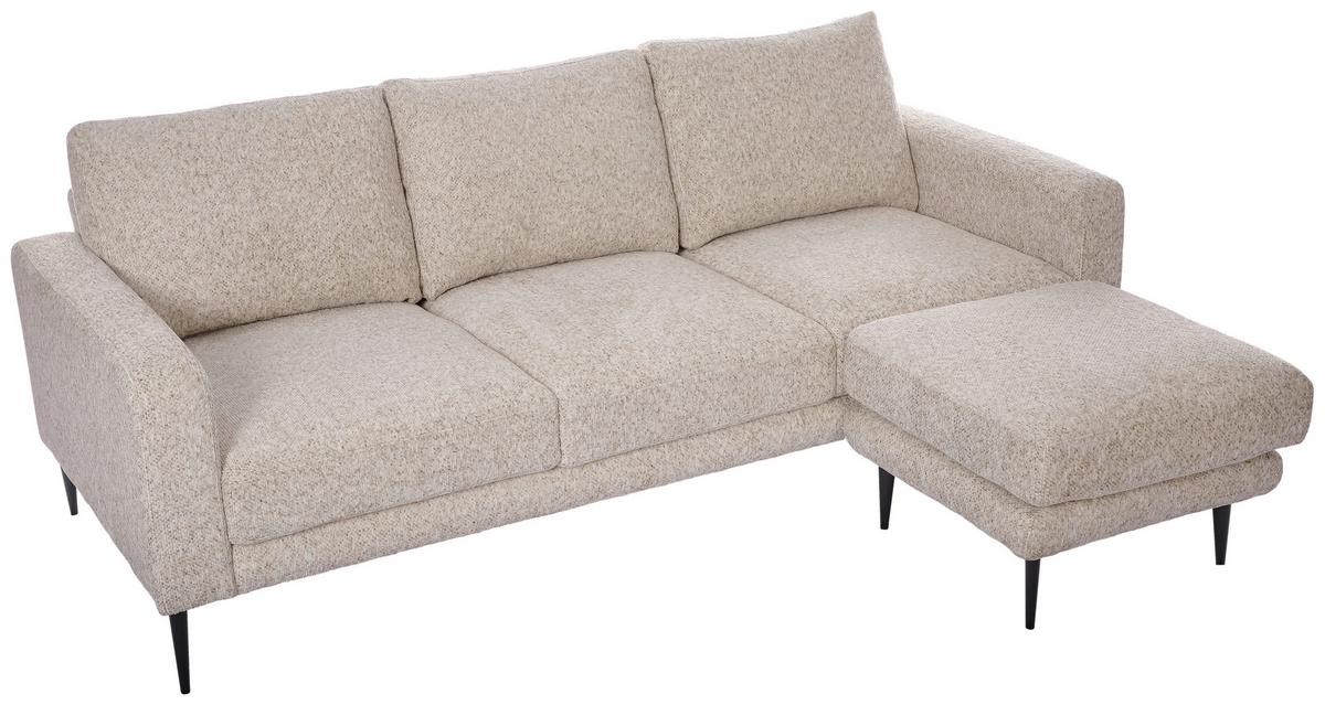 Háromüléses Kanapé Parma - krémszínű, Basics, textil/fa (208/83/151cm) - Livetastic