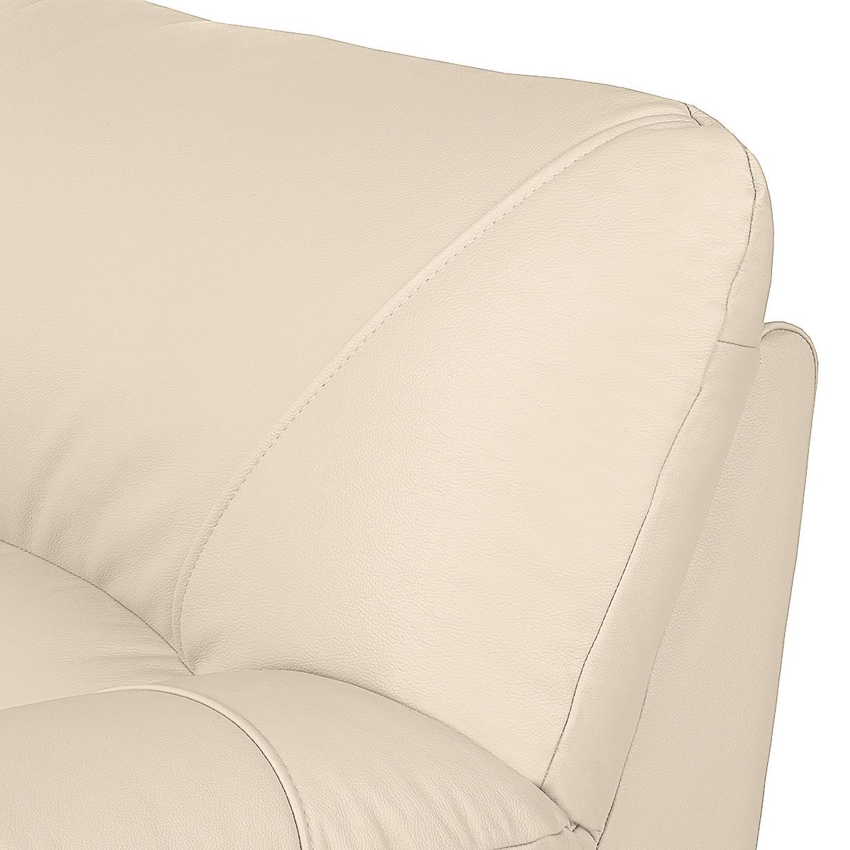Sessel Oslo Beige B: 105 cm - Beige/Schwarz, Design, Leder (105/92/85cm) - Livetastic