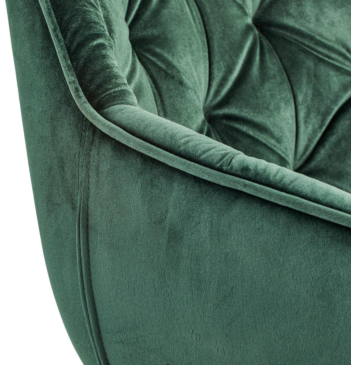 Armlehnstuhl-set Dunkelgrün Drehbare Sitzfläche - Dunkelgrün/Schwarz, MODERN, Holz/Textil (58/83/63cm) - Livetastic