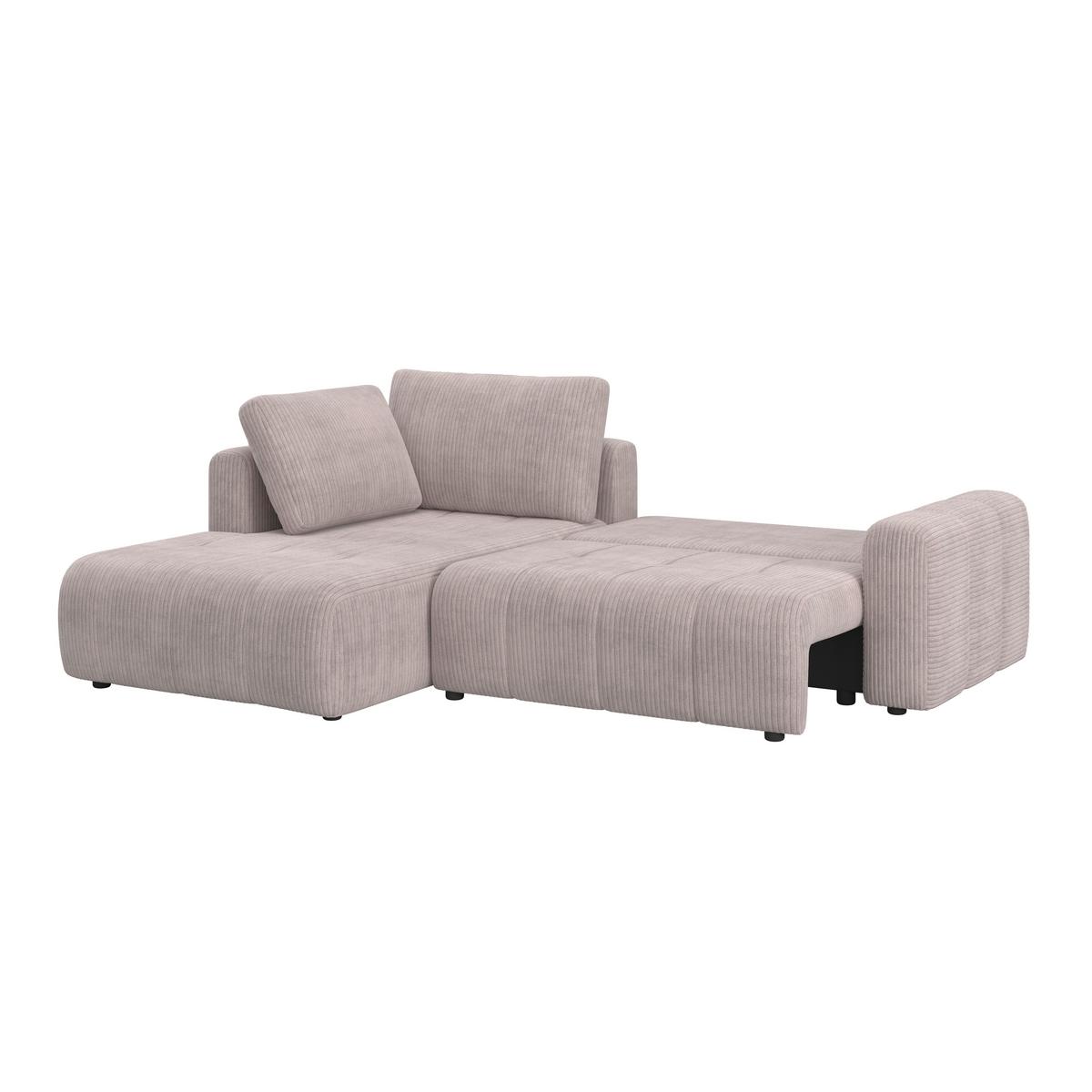 Sedací souprava GIA, levá světle šedá - černá/světle šedá, Moderní, dřevo/textil (261/94/197cm) - Bessagi Home