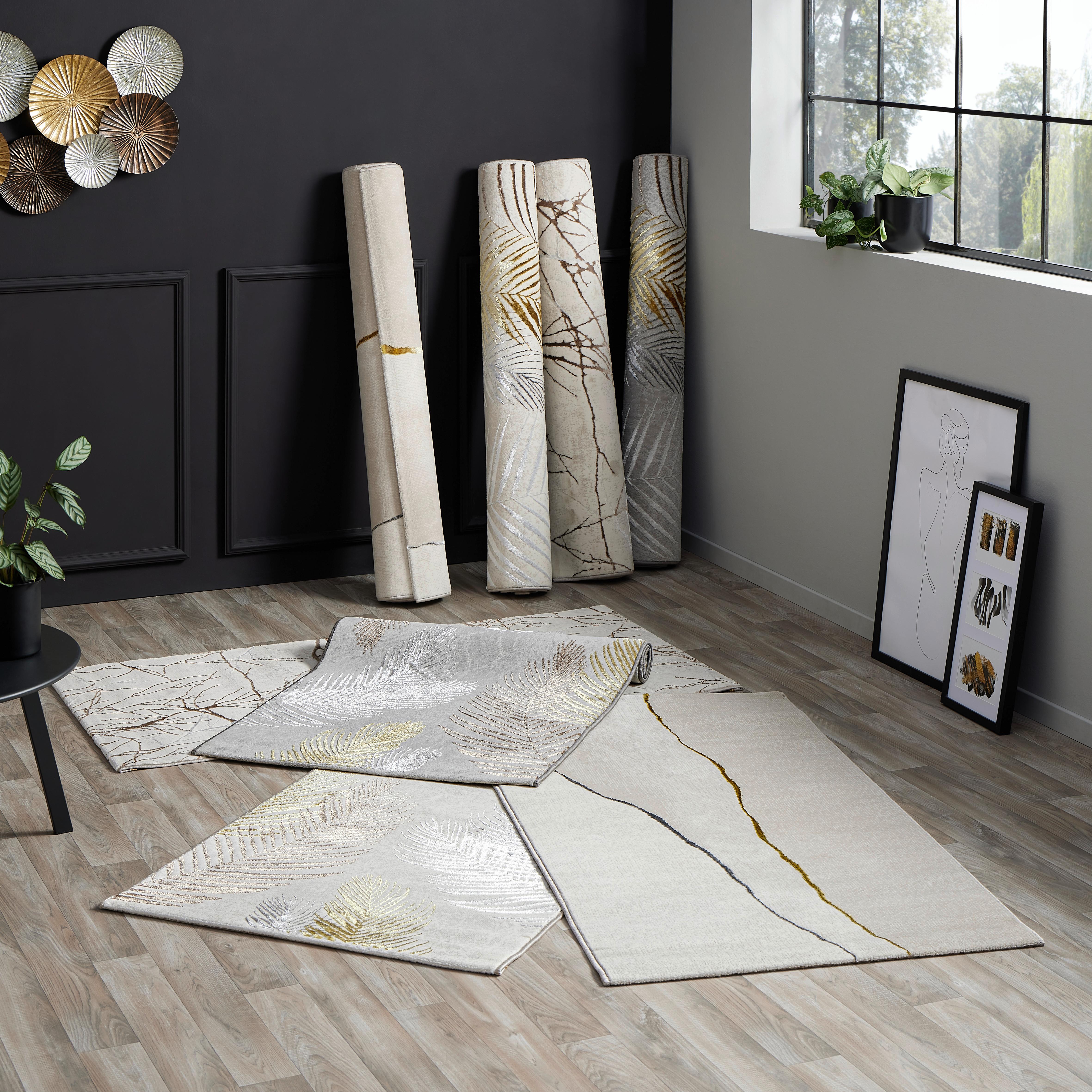 Webteppich Silberfarben Raymond 200x290 cm Naturfaser - Silberfarben, Basics, Kunststoff (200/290cm) - James Wood