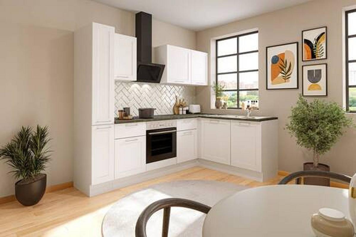 Eckküche Marseille L 250 White - Anthrazit/Weiß, Design, Holzwerkstoff (250/175cm) - MID.YOU