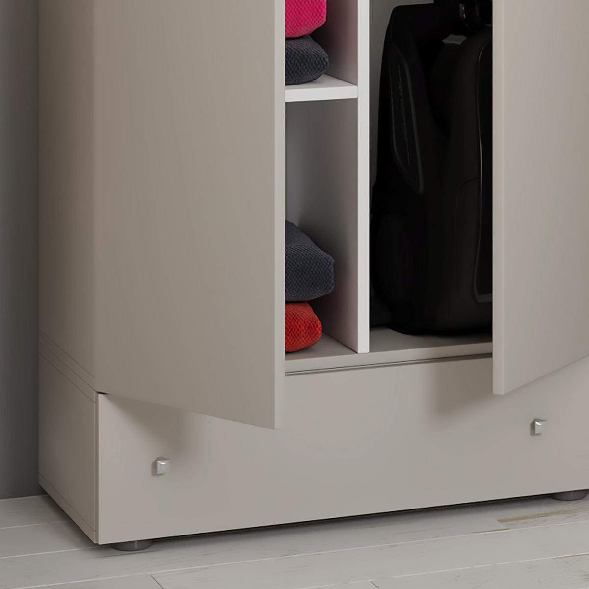 Mehrzweckschrank Lona Xxl Grau Stehend Bxh: 70/200 Cm - Schwarz/Grau, MODERN, Holzwerkstoff (70/200/39cm) - MID.YOU