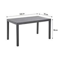 Gartentisch Kunststoff L 138 Cm - Anthrazit, MODERN, Kunststoff (138/72/78cm) - Ambia Garden