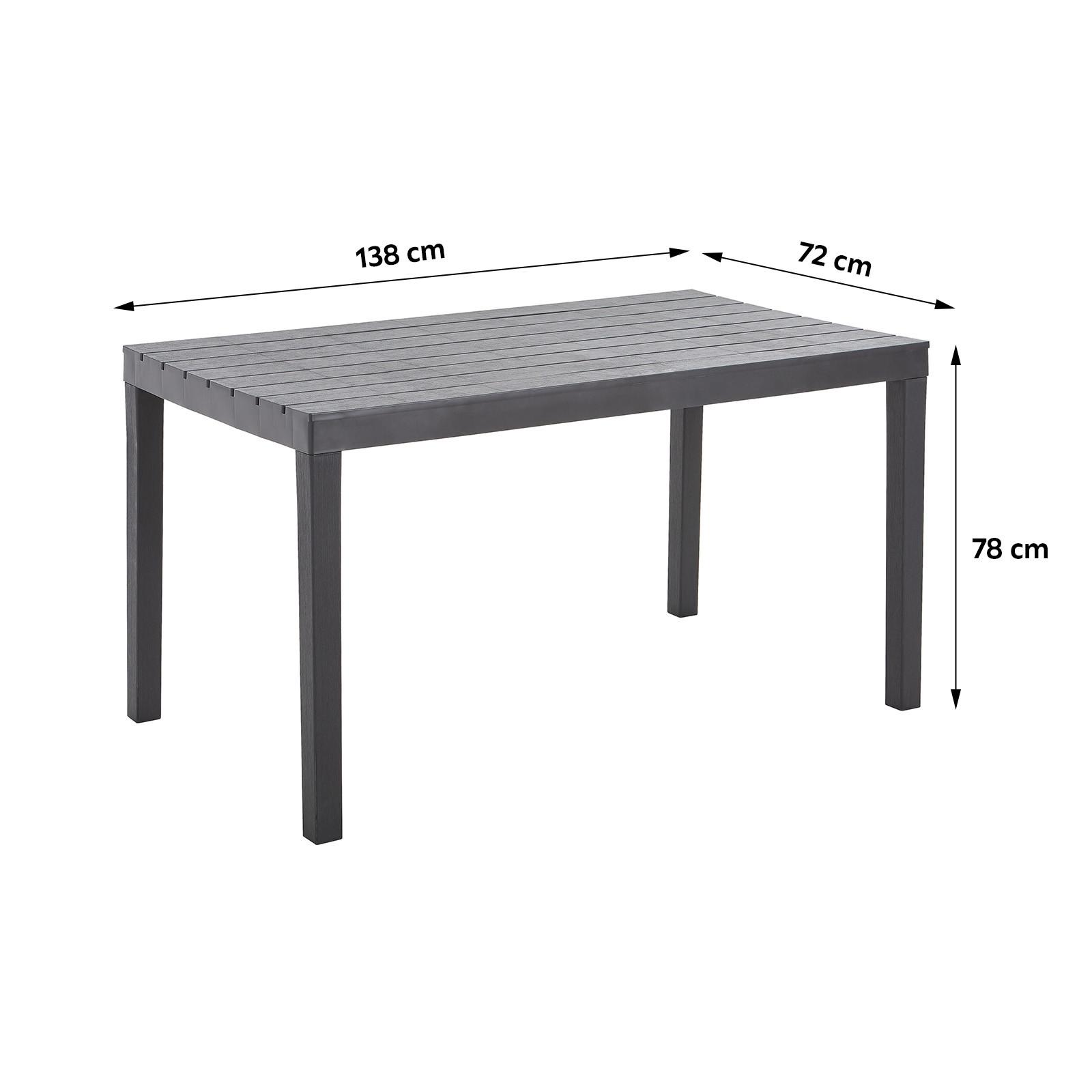 Gartentisch Kunststoff L 138 Cm