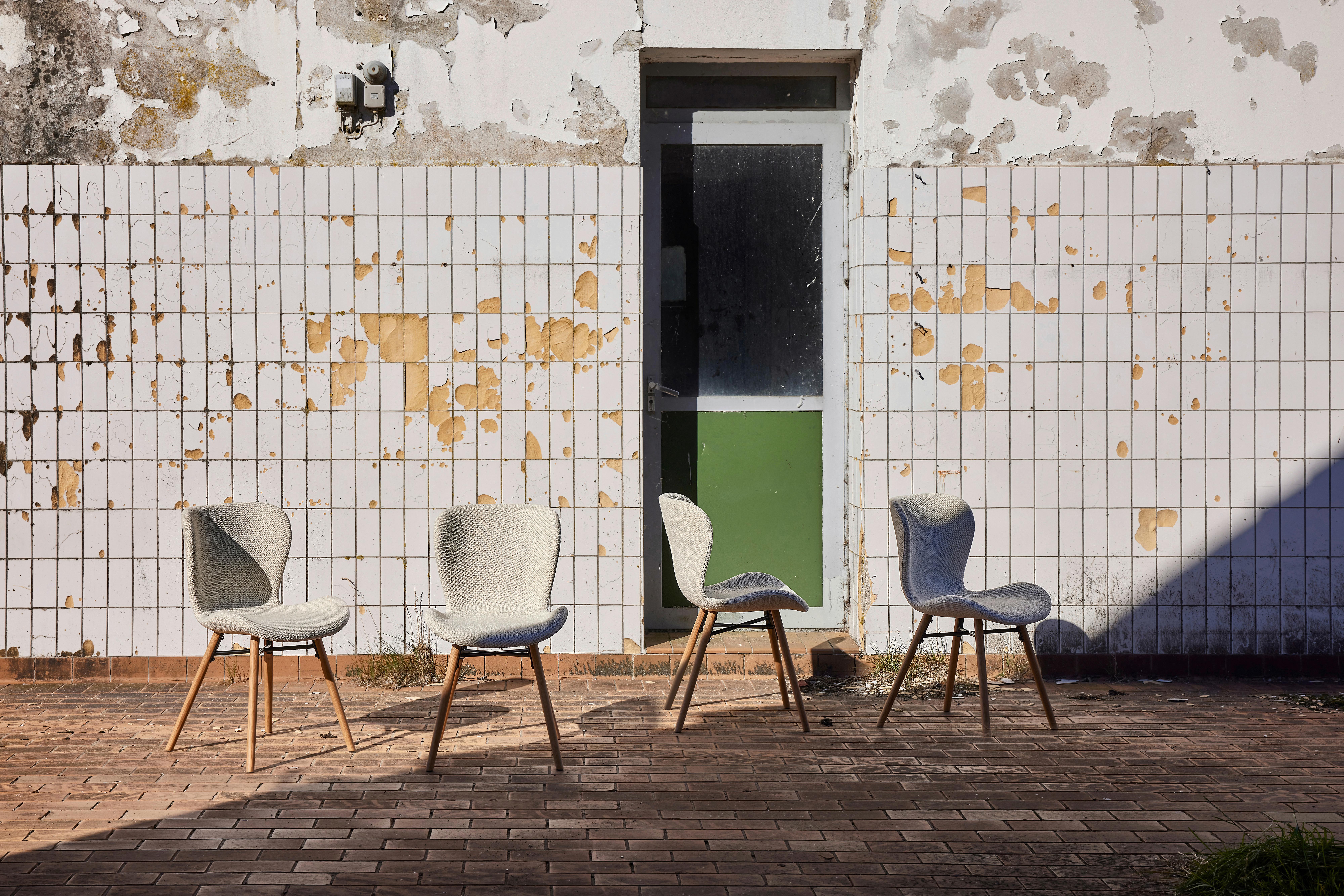 Stuhl Batilda -A1 - Eichefarben/Creme, Design, Holz/Textil (47/82,5/53cm) - MID.YOU