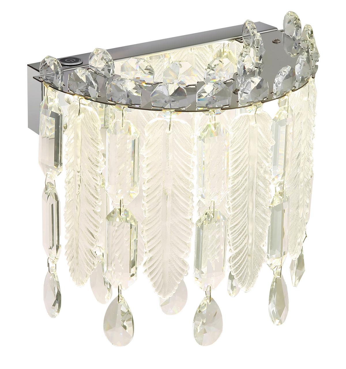 LED-Wandleuchte 67176-12w - Klar/Chromfarben, KONVENTIONELL, Glas/Metall (28/17/24,5cm) - Globo