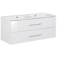 Waschbecken Mit Unterschrank Clever B: 120 Cm Weiß - Weiß, MODERN, Holzwerkstoff/Kunststoff (120,0cm) - MID.YOU