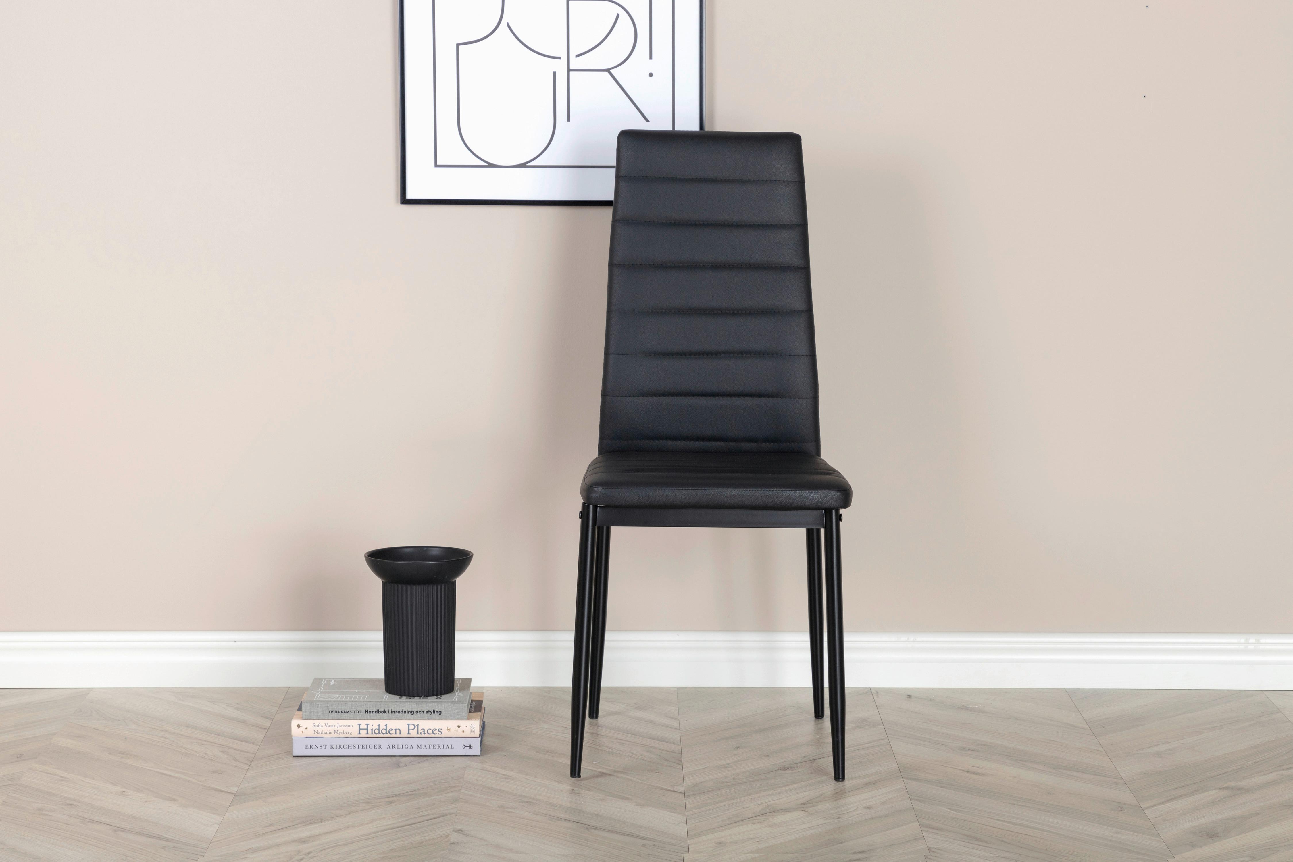 Stuhl-Set Slim - Schwarz, Design, Textil/Metall (42/98/48cm) - Livetastic