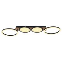LED-Deckenleuchte 67282-38 - Dunkelbraun/Opal, Design, Holzwerkstoff/Kunststoff (108,5/30/11cm) - Globo