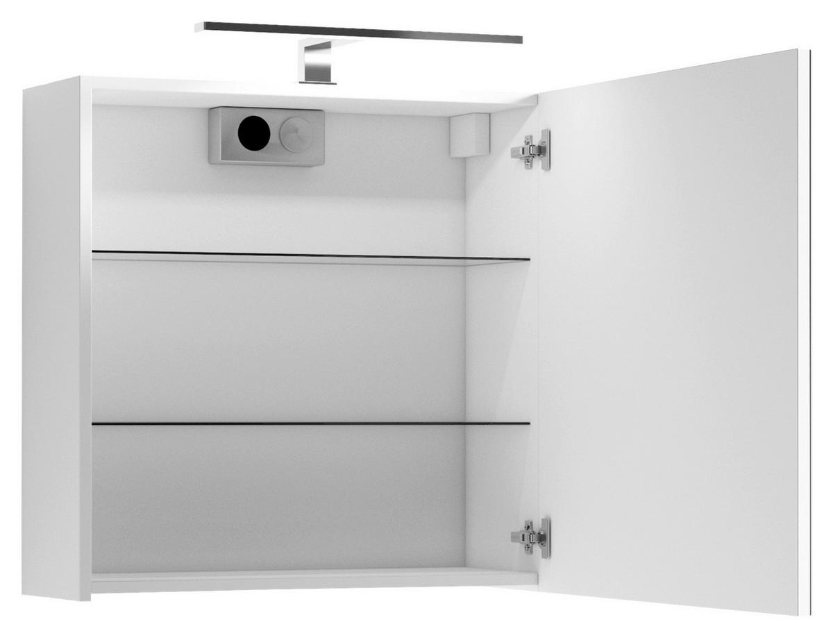 Spiegelschrank Spree B: 60cm Weiß - Weiß, MODERN, Glas/Holzwerkstoff (60/60/20cm) - MID.YOU