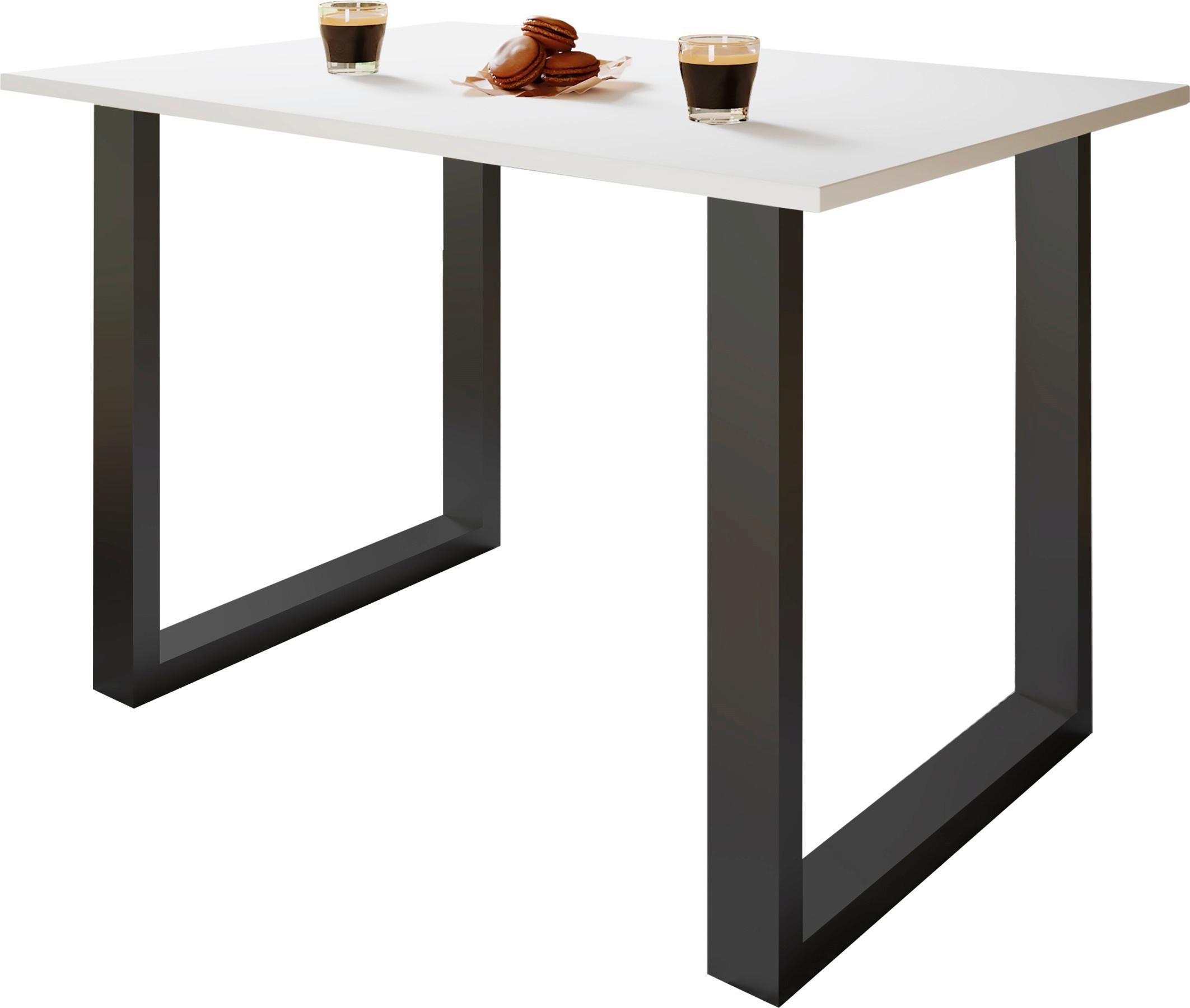 Schreibtisch Lona Schwarz, Weiß B: 160 Cm - Silberfarben/Schwarz, Design, Holzwerkstoff/Metall (160/80/76cm) - MID.YOU