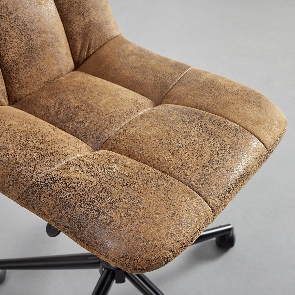 Otočná židle CLELIE hnědá - černá/hnědá, Moderní, kov/dřevo (45/79-89/57cm) - Bessagi Home
