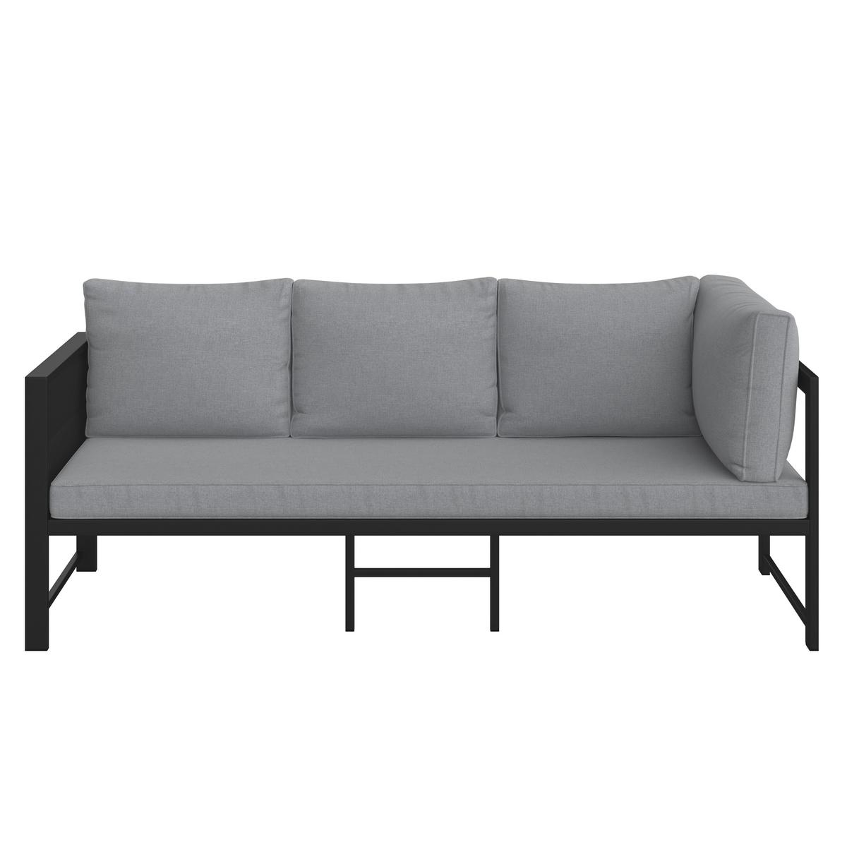 Záhradná sedacia súprava PERGOLINA - sivá/svetlosivá, Modern, kov/textil (194/245cm) - Bessagi Garden