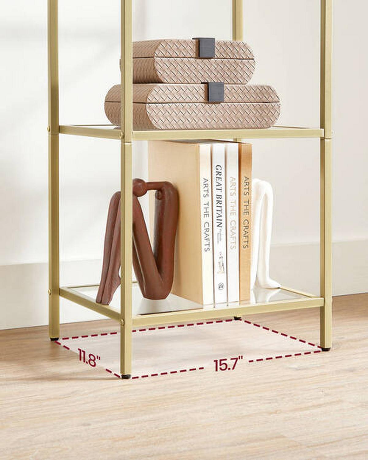 Regal B: 40 cm Goldfarben - Goldfarben, Trend, Glas/Metall (40/124,5/30cm) - Boxxx