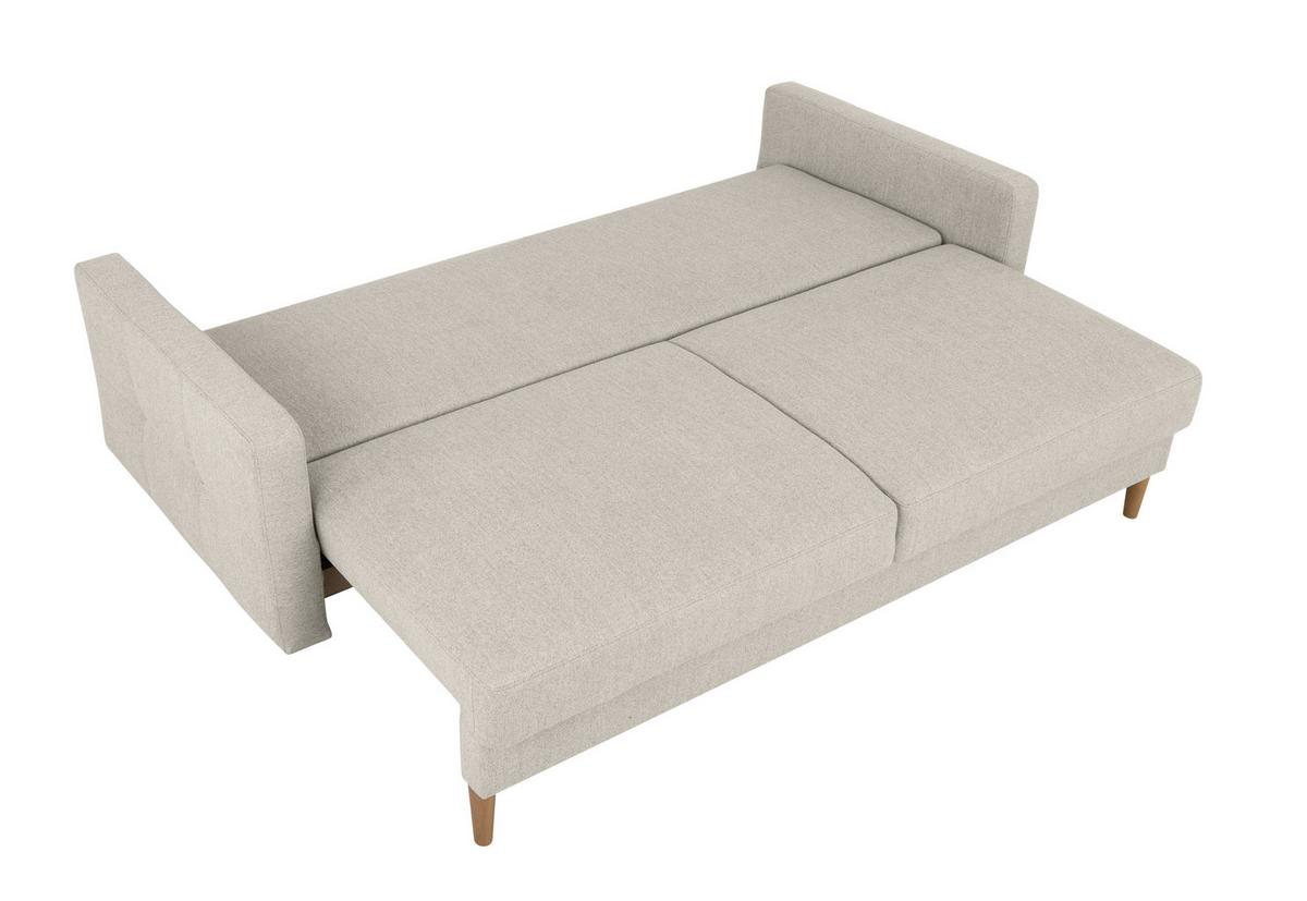Schlafsofa Noret, Hellgrau B: 222 Cm - Buchefarben/Hellgrau, Design, Textil (222/93/99cm) - MID.YOU