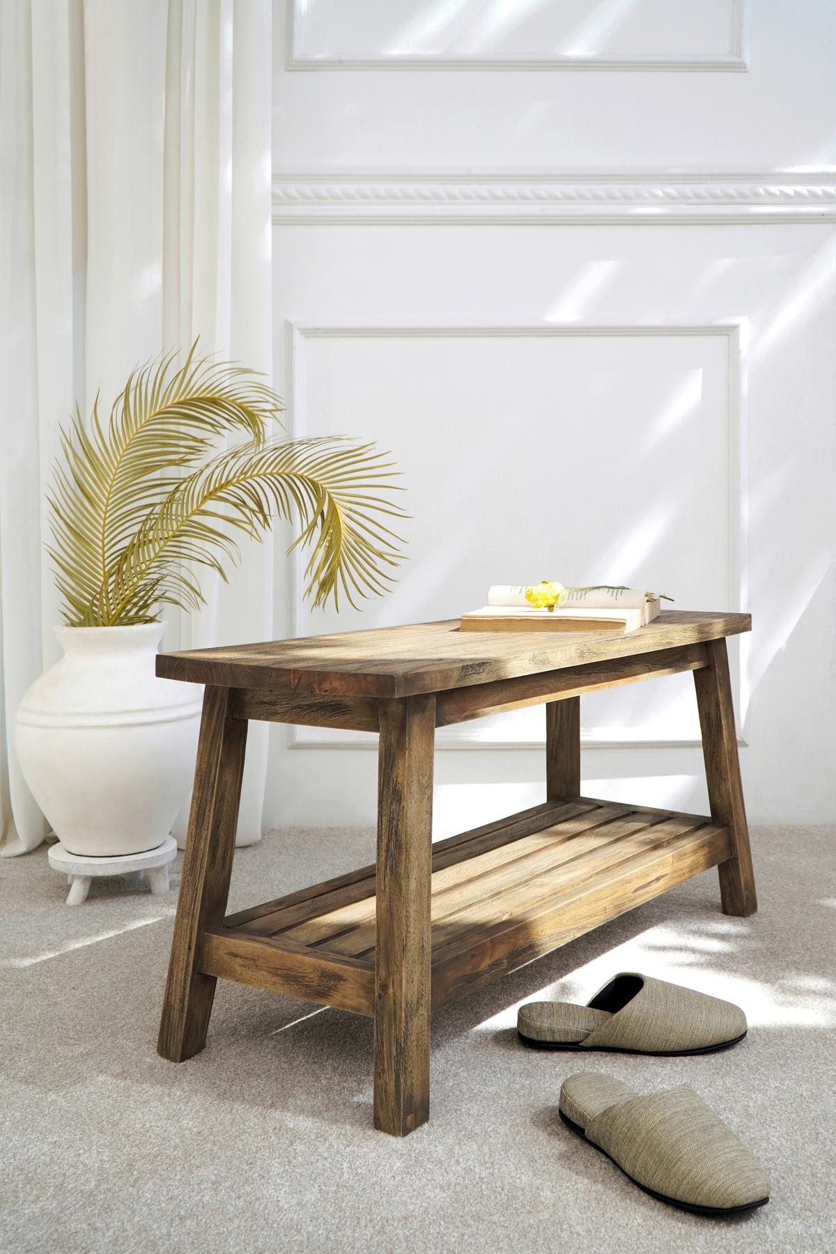 Viacúčelová lavica FIDUS -TREND- - prírodná farba, Lifestyle, drevo (90/48/35cm) - Premium Living