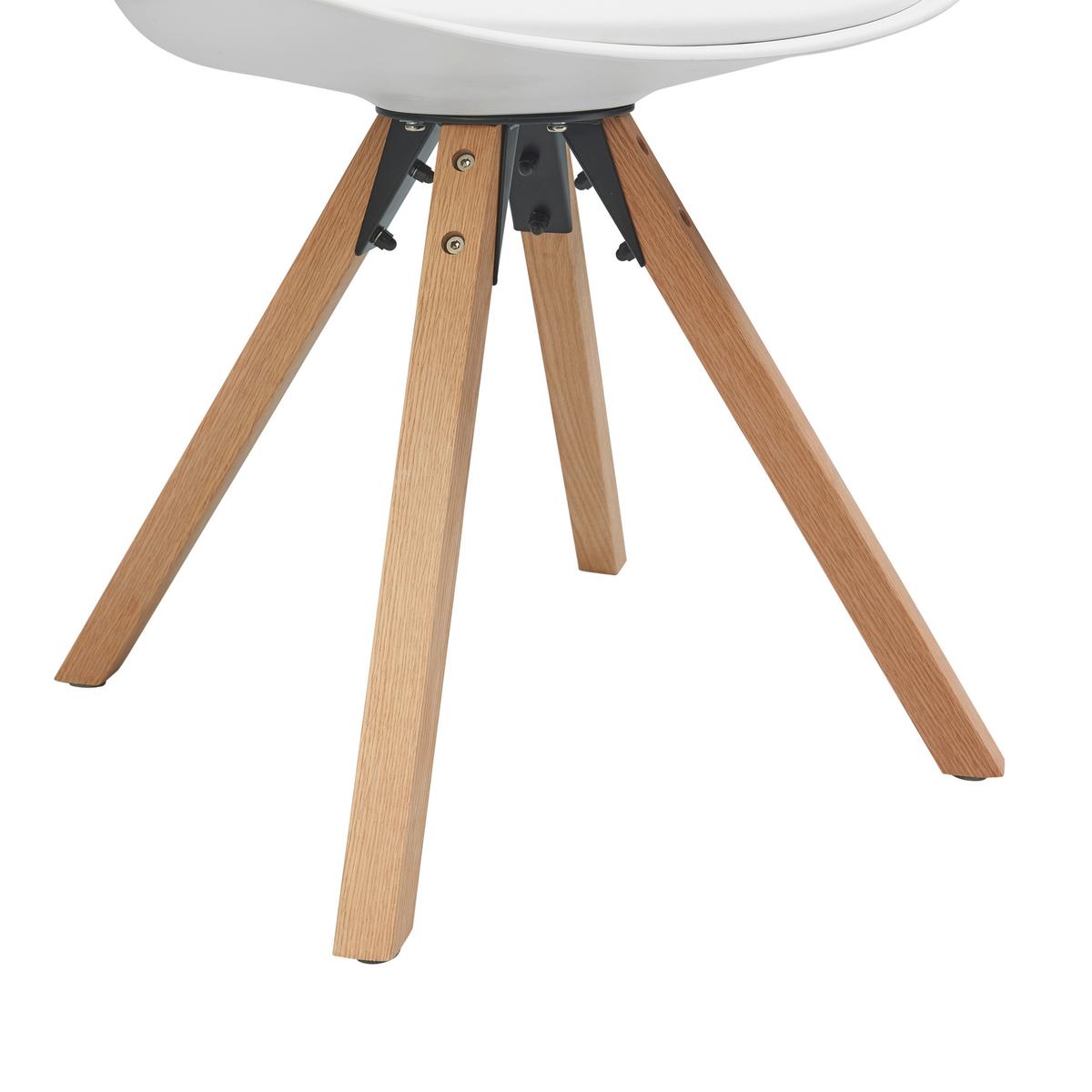 Schalenstuhl Vilnius Weiß - Weiß/Naturfarben, LIFESTYLE, Holz/Kunststoff (48,5/84/55cm) - MID.YOU