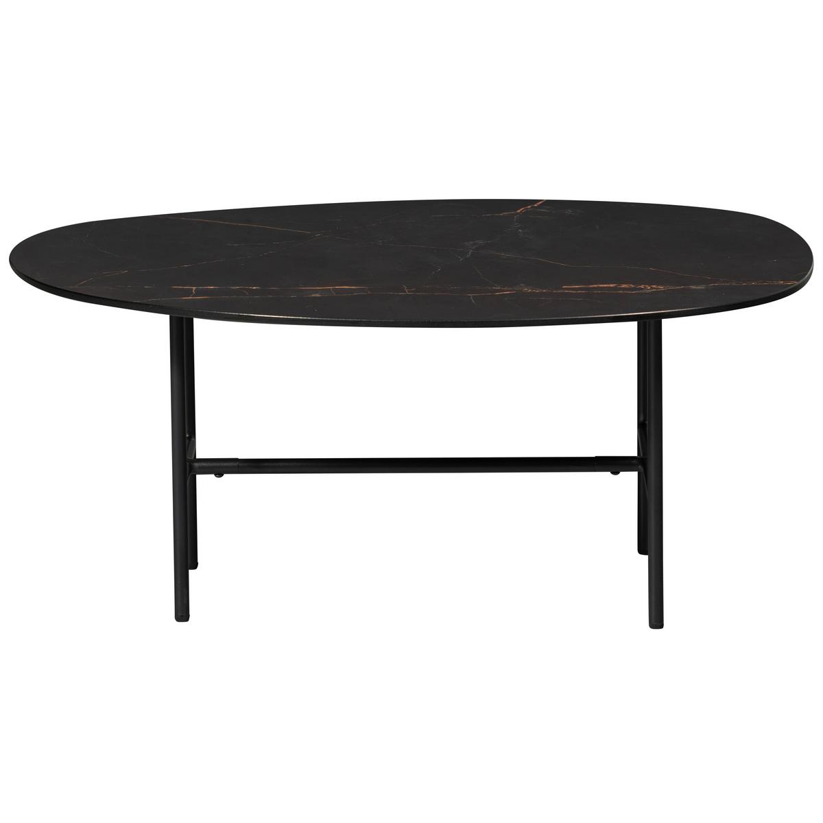 Couchtisch Vajen Schwarz L: 80 Cm - Schwarz, Design, Keramik/Metall (80/60/34cm) - Livetastic