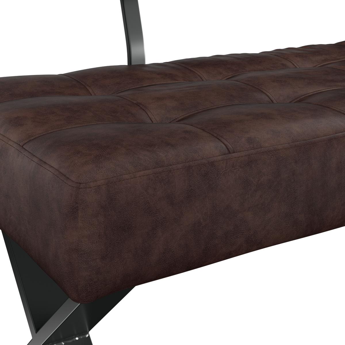 Sitzbank Mit Lehne Vintage Braun Lederlook Donna B: 140cm - Anthrazit/Braun, MODERN, Textil/Metall (140/93/61cm)