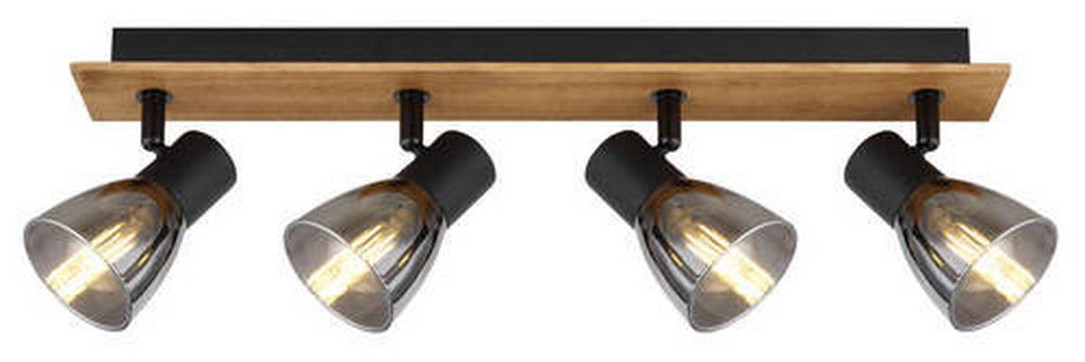 Strahler 54307-4w - Dunkelbraun/Schwarz, Natur, Glas/Holz (50/7/15,5cm) - Globo