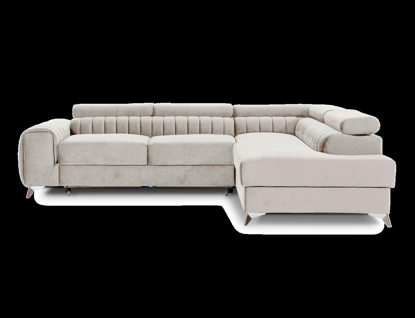 Ecksofa Laurence Beige S: 278x205 cm - Beige/Silberfarben, Design, Textil (278/205cm) - MID.YOU