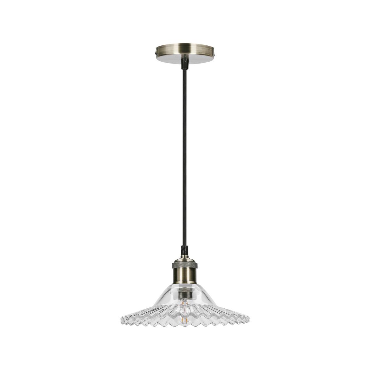 Pendelleuchte 50101273 Geneva - Schwarz, KONVENTIONELL, Glas/Metall (21.5/21.5/90cm)