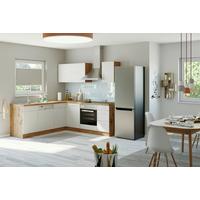 Eckküche Winkelblock ohne Geräte 210x150 cm Weiß - Eichefarben/Weiß, MODERN, Holzwerkstoff (210/210cm) - Held