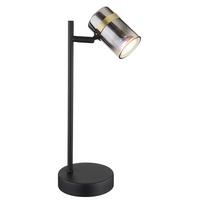 Tischleuchte 57916t - Messingfarben/Schwarz, Design, Glas/Kunststoff (13,2/12/35cm) - Globo