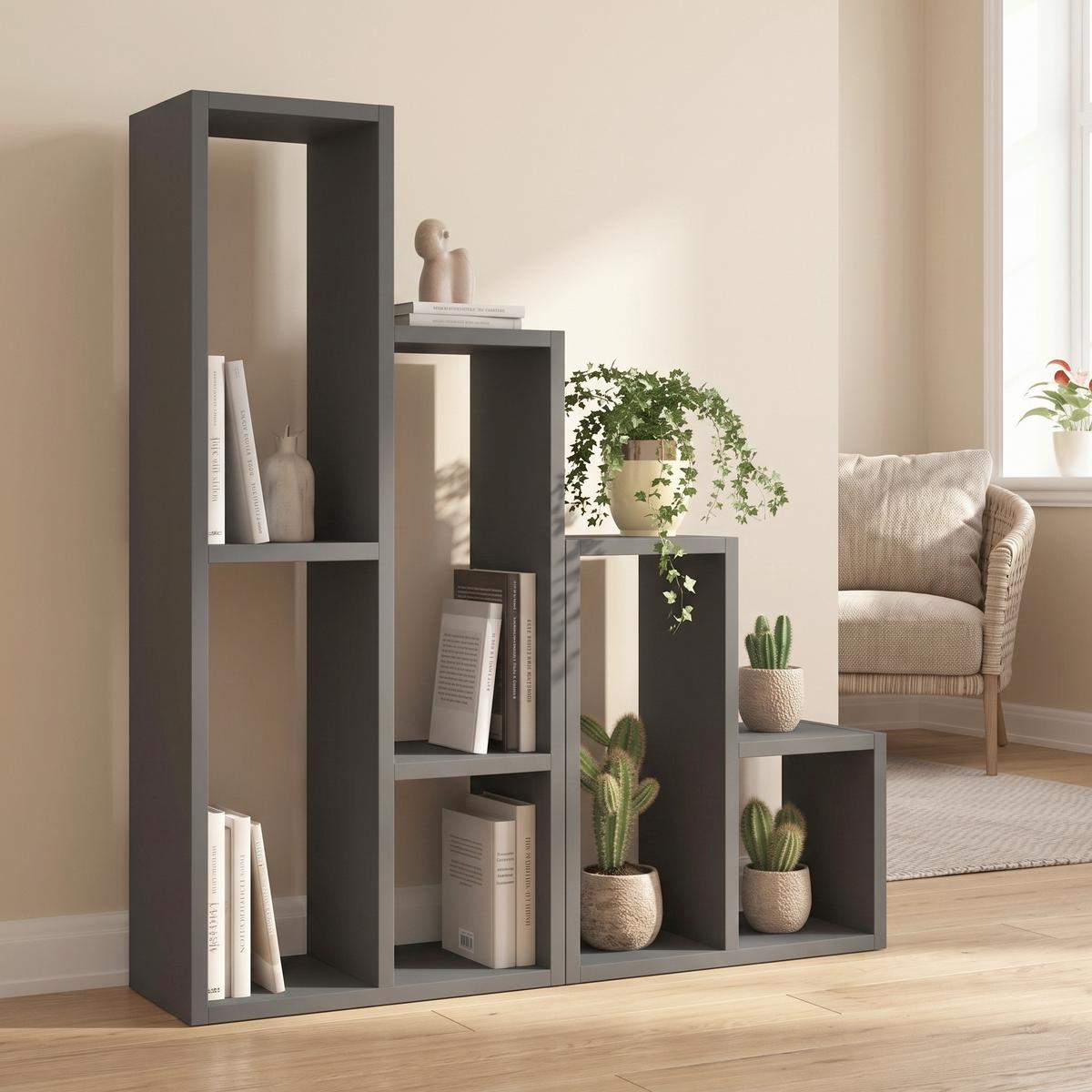 REGAL SULE REGAL - Anthrazit, Design, Holzwerkstoff (42/89/20cm) - Livetastic