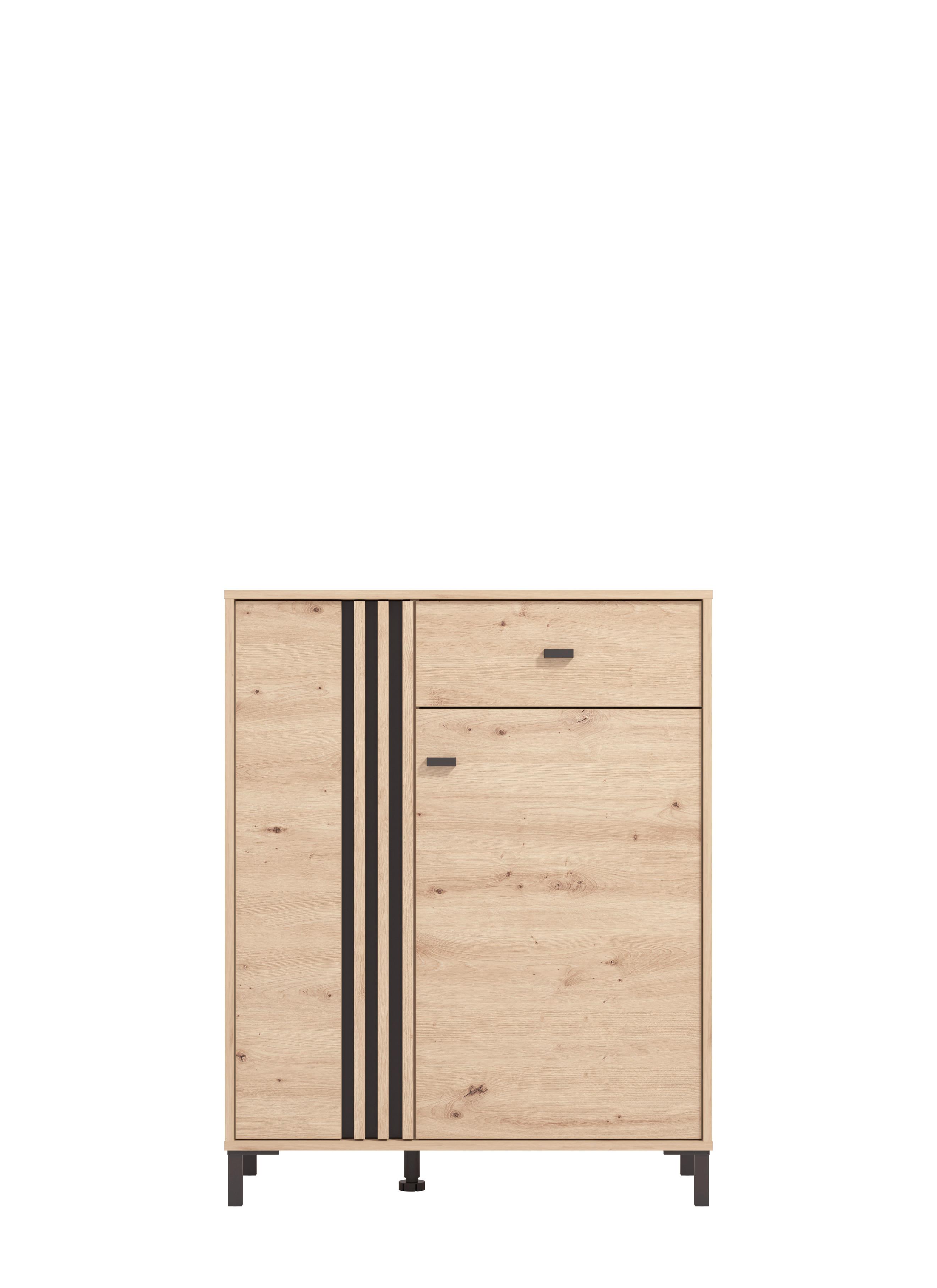 Előszoba Komód Laval - Artisan tölgy, Basics, faalapú anyag (86,5/109,5/40cm)