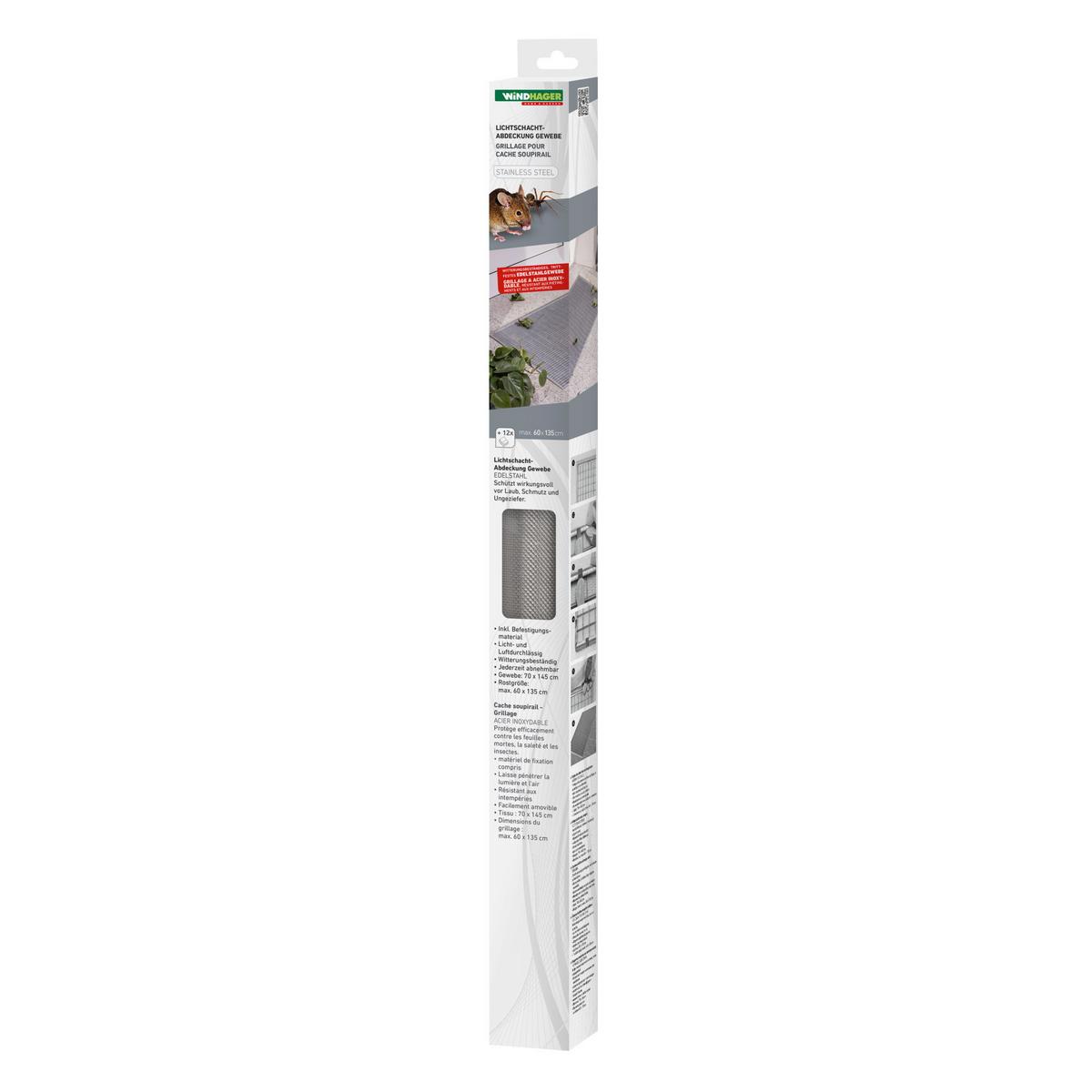 Lichtschachtabdeckung Edelstahl trittfest - Basics, Metall (60/135cm)