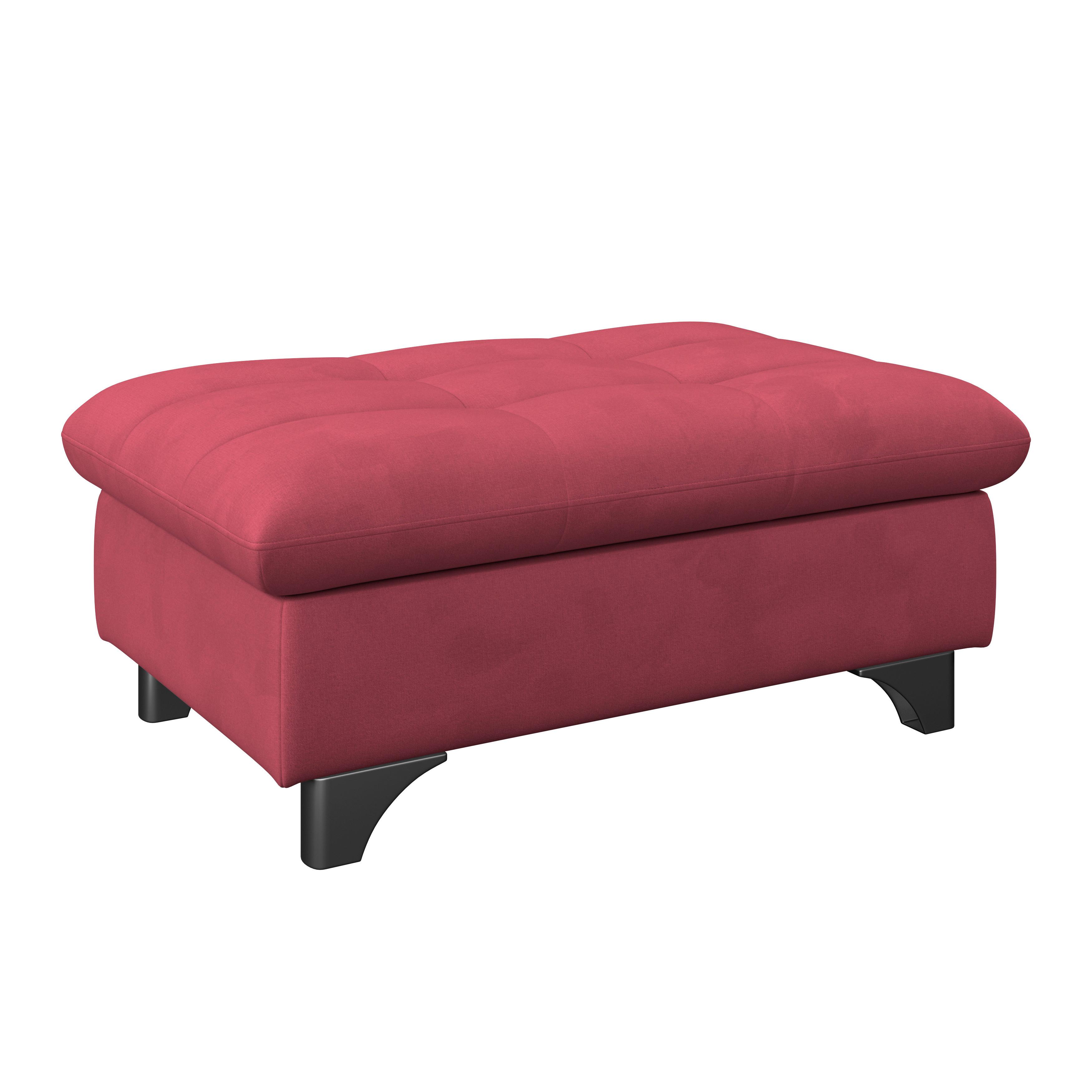 Hocker Gemini Rot, B: 108cm - Chromfarben/Rot, KONVENTIONELL, Textil (108/46/108cm)