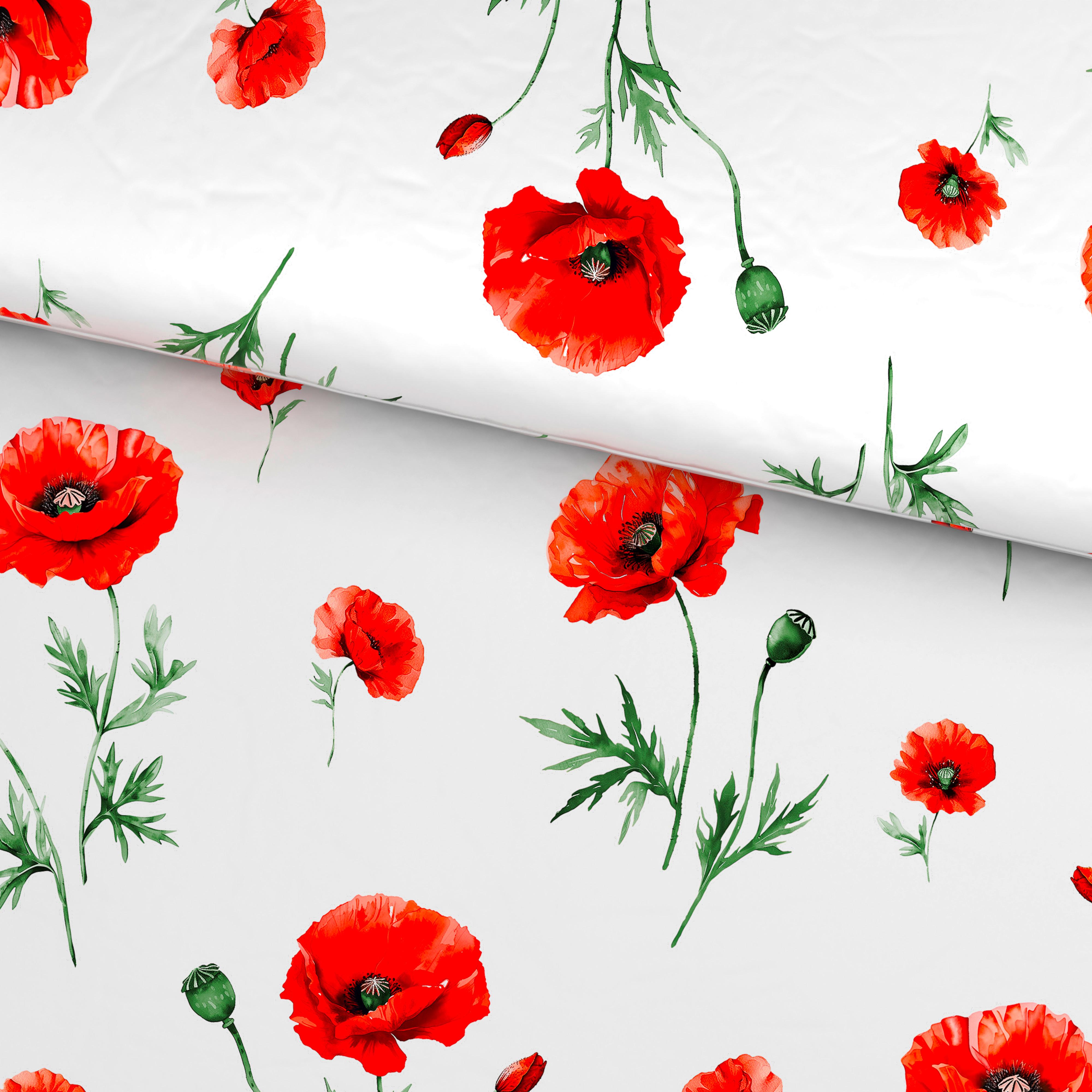 Bettwäsche Poppy - Rot/Weiß, MODERN, Textil - Luca Bessoni