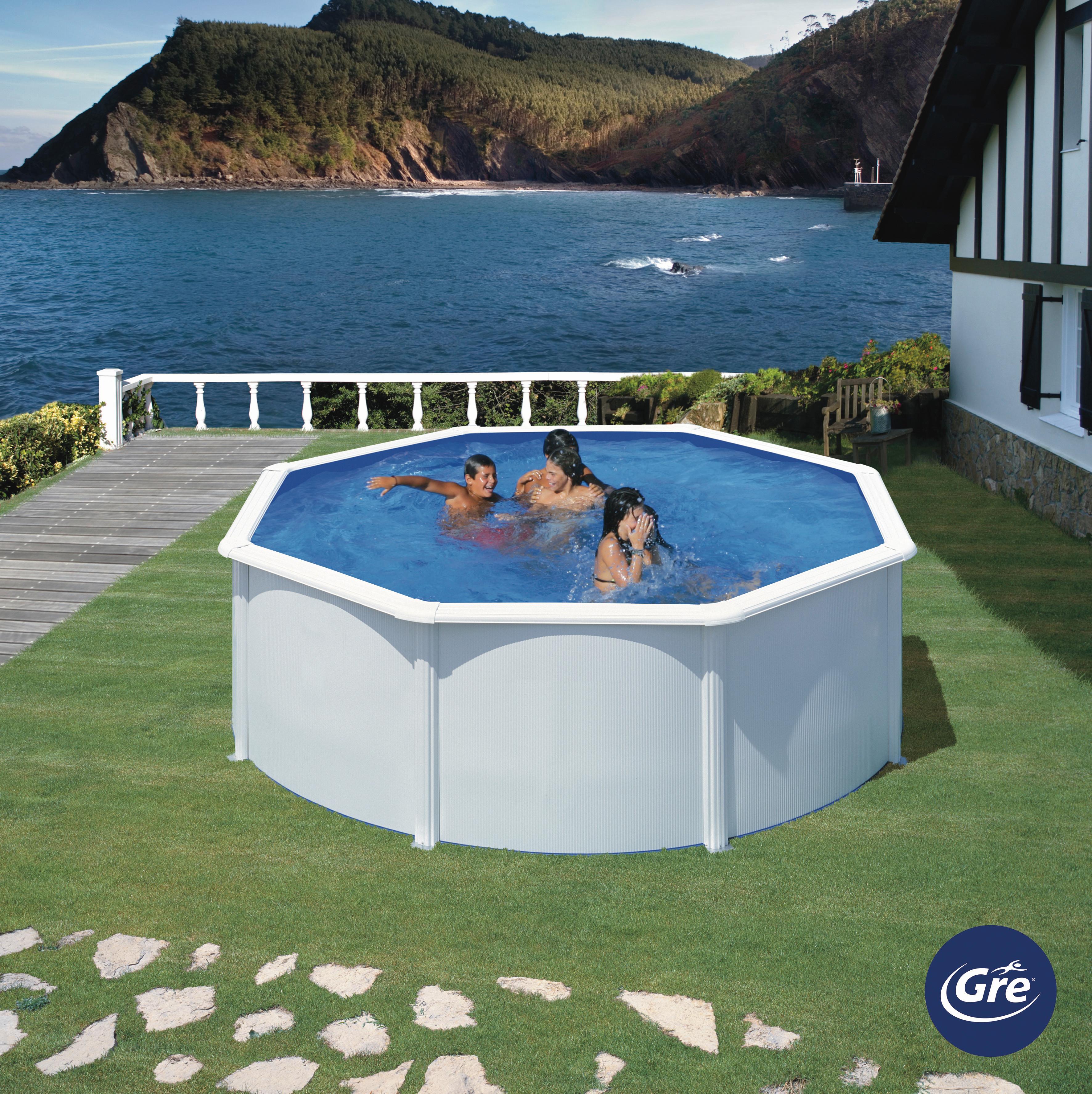 Pool-set Gre Fidji Kit350eco - Weiß, KONVENTIONELL, Metall (350/350/120cm) - Gre