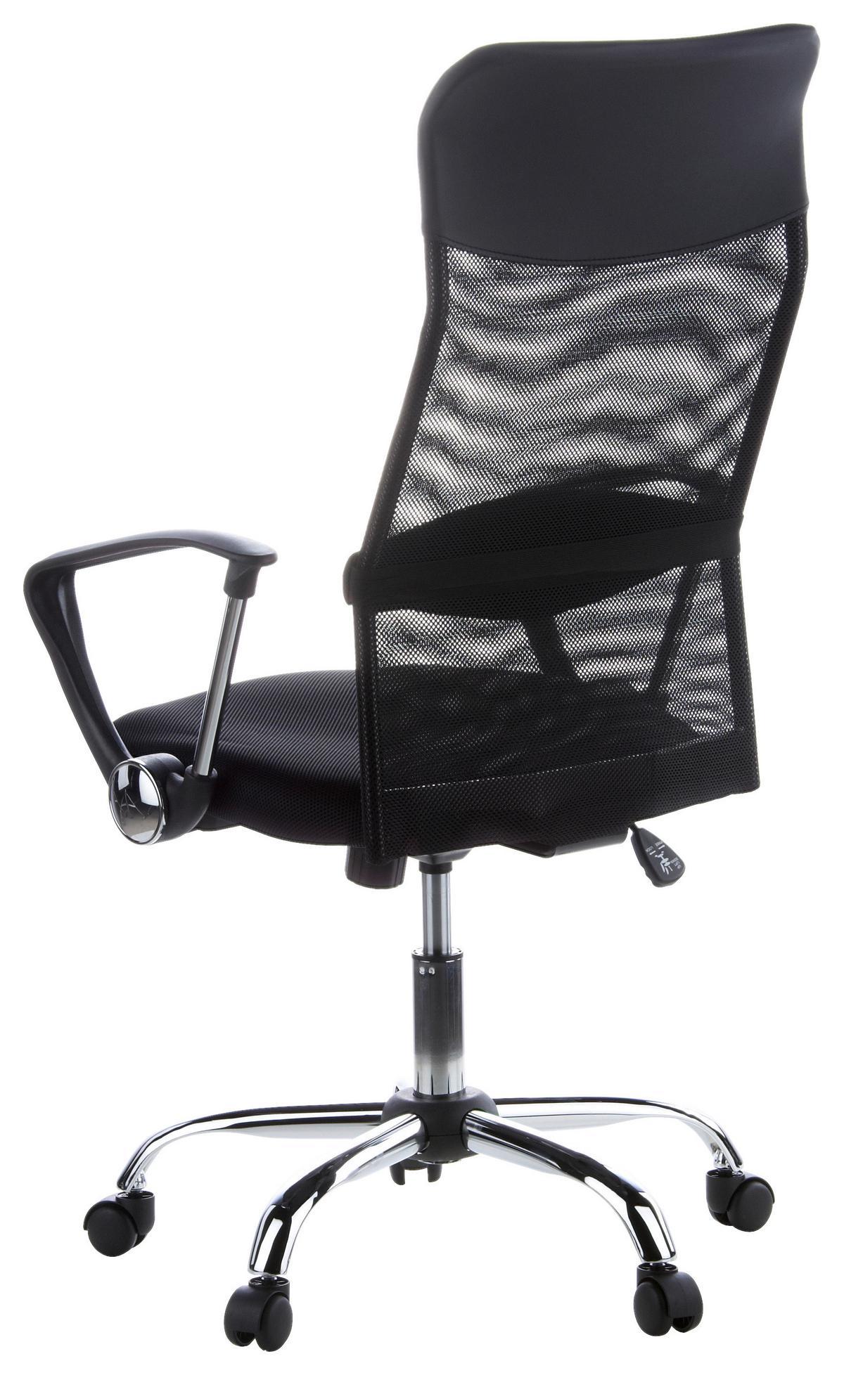 Drehstuhl Aria High Schwarz - Chromfarben/Schwarz, MODERN, Kunststoff/Textil (60/129/50cm) - MID.YOU
