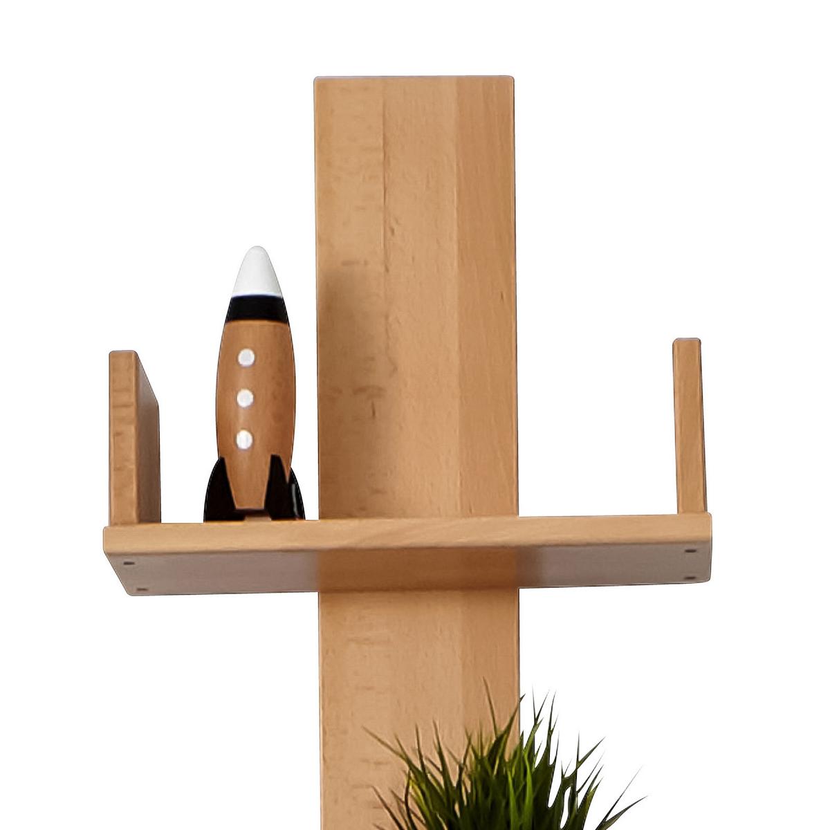 Wandregal Pepe B: 35 Cm Buche Massiv 5 Fächer - Naturfarben, MODERN, Holz (35/180/17cm) - MID.YOU