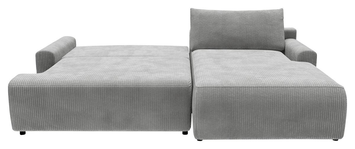 Eckschlafsofa Prag, Grau S: 253x167 cm - Schwarz/Grau, MODERN, Textil (253/167cm) - Trendmanufaktur