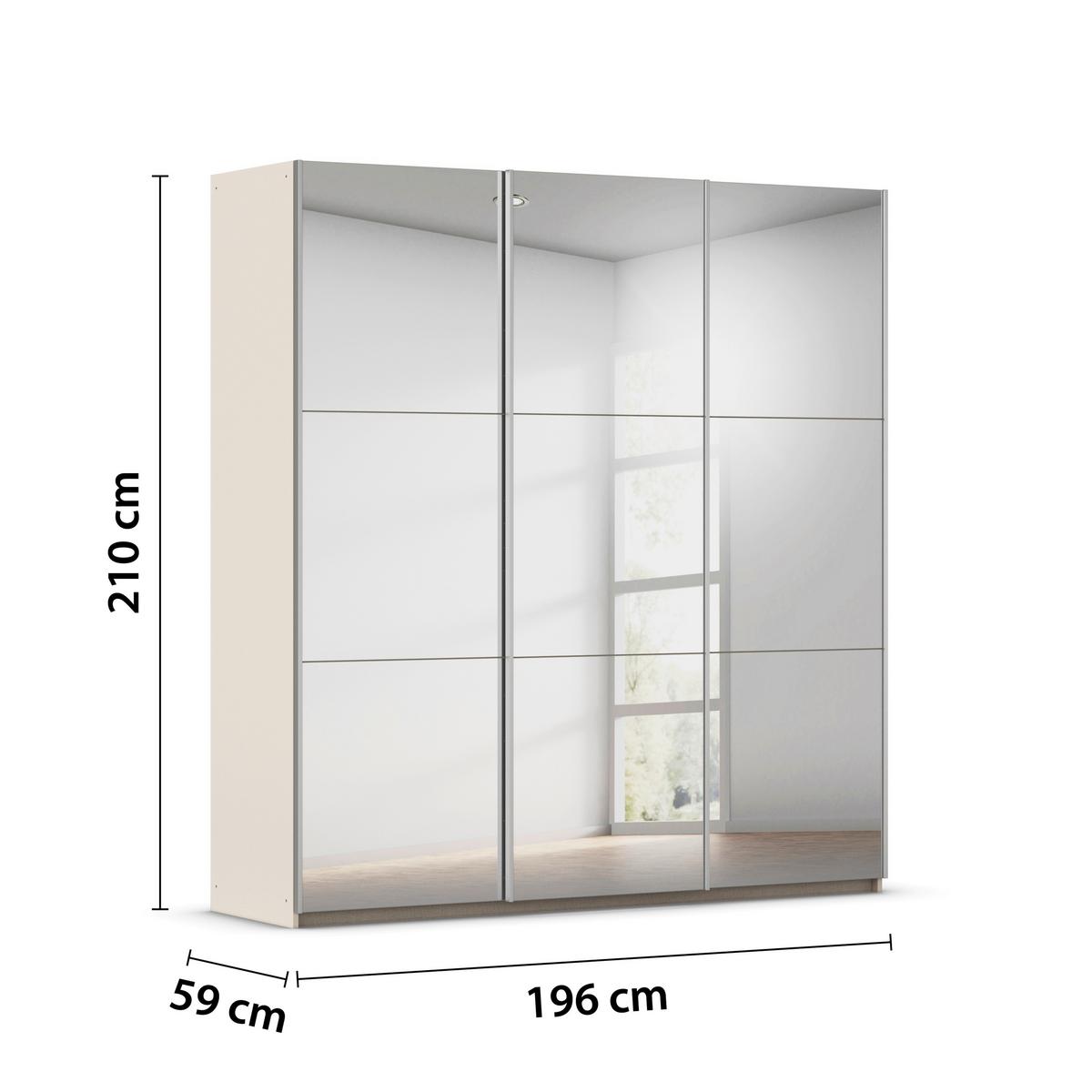 SCHWEBETÜRENSCHRANK Berny, Champagner B: 196 cm - Champagner, Trend, Holzwerkstoff (196/210/59cm) - Rauch Möbel