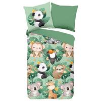 Kinderbettwäsche Momo Grün 135x200 cm - Grün, Natur, Textil (135/200cm)