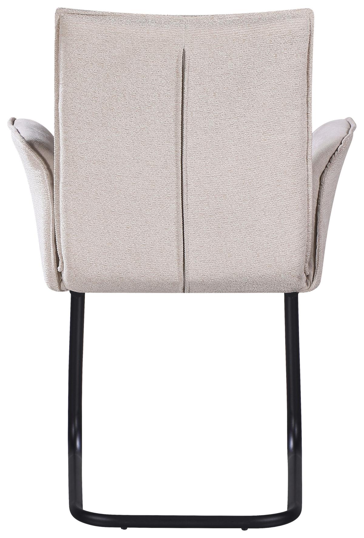ŽIDLE S PODRUČKAMI NOVA - černá/béžová, Moderní, kov/textil (63/90/61cm) - Premium Living