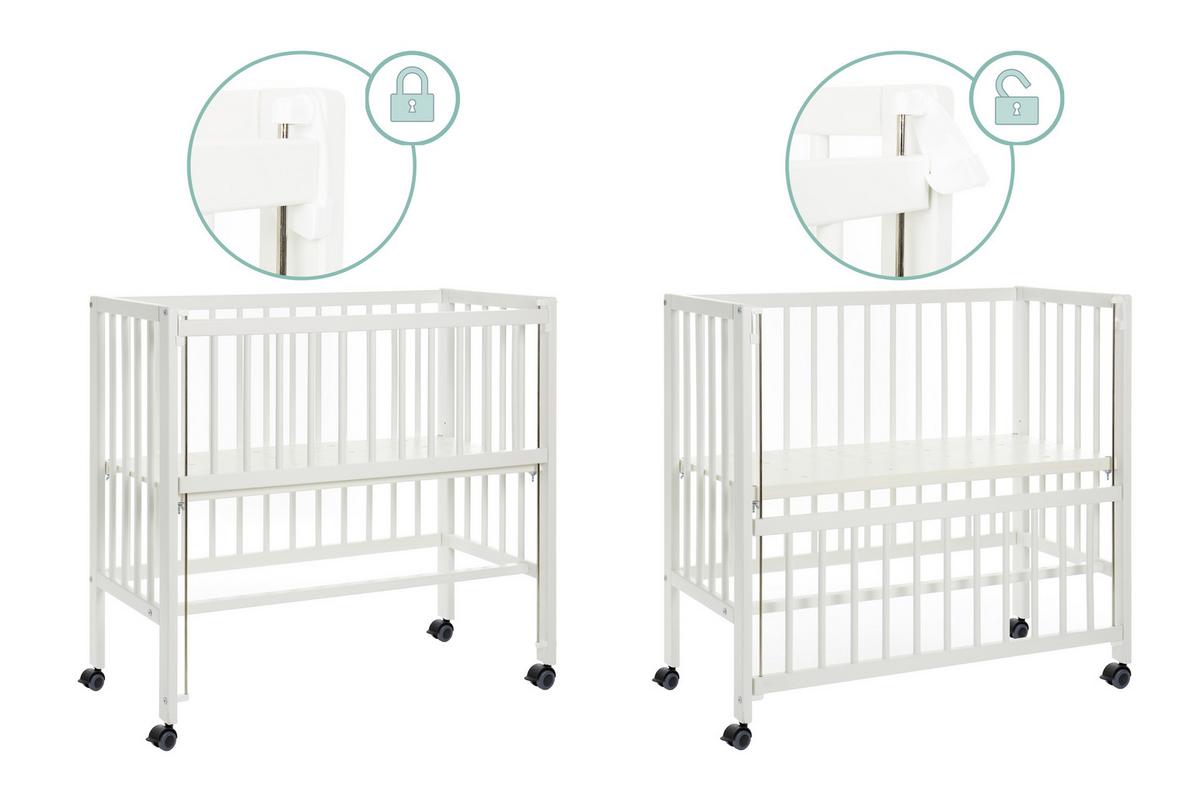 Höhenverstellbares Beistellbett aus Holz