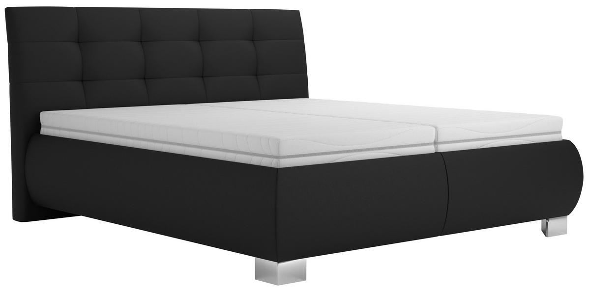 Manželská posteľ s roštom Universe, 180x200, čierna - čierna, Modern, textil (180/200cm)