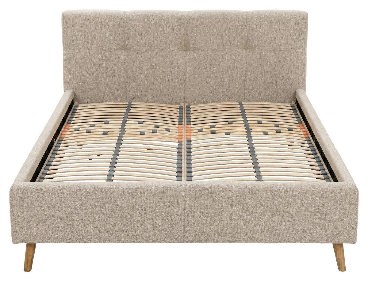 Polsterbett Rossva Lf: 180x200 Beige - Eichefarben/Beige, MODERN, Holz/Textil (180/200cm) - MID.YOU