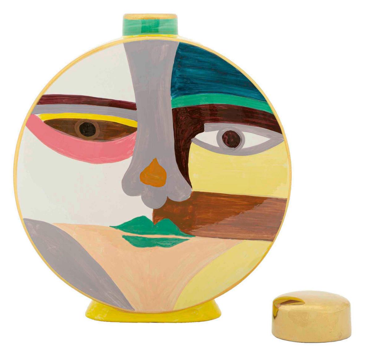 Vase Pot Piccassy Color Round Multicolor B: 28 cm - Multicolor, Basics, Keramik (28/33/9cm)