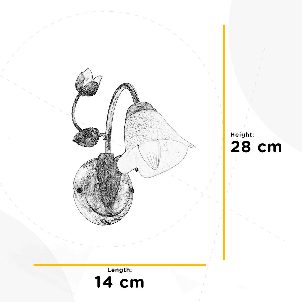 Wandleuchte 4985/Ap1 - Pink/Weiß, KONVENTIONELL, Glas/Metall (23/14/28cm)